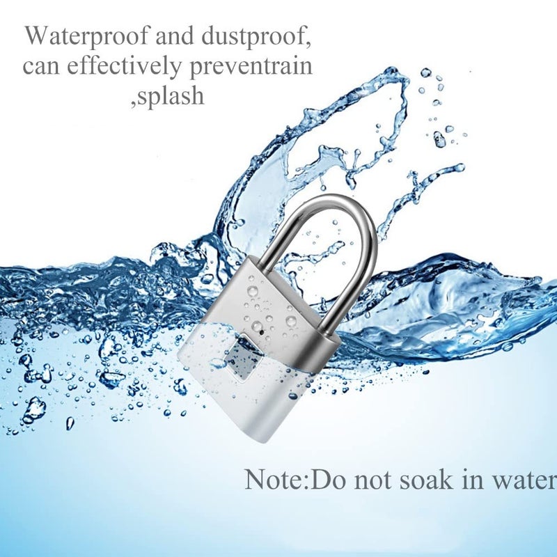 QEBIDUM Fingerprint Padlock, USB Charging Waterproof Mini Smart Security Lock with No App, No Key, No Trouble, Friendly for Kids and Elderly - Image 5